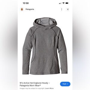 Patagonia Gray Herringbone Knit Top hoodie women’s small